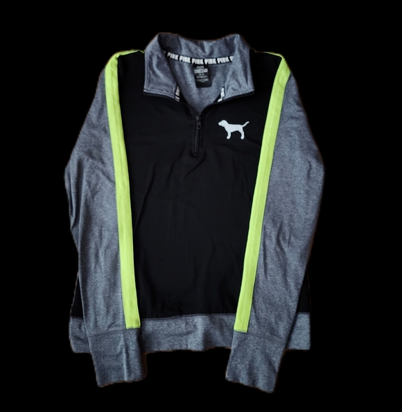 PINK | Black Neon Half Zip Shirt - Picture 3 of 5